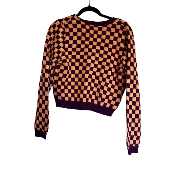 NWT Zara Wool Blend Plaid Knit Cardigan Jacket Size LARGE - Picture 7 of 7